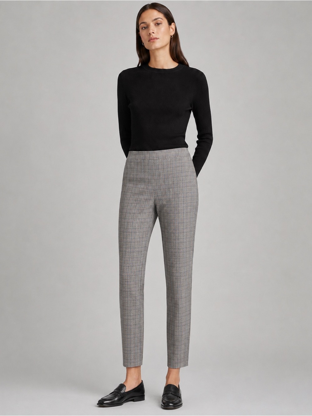 Rag & Bone 90s Cigarette Pants 6 Houndstooth Grey Pink Ankle Preppy Office